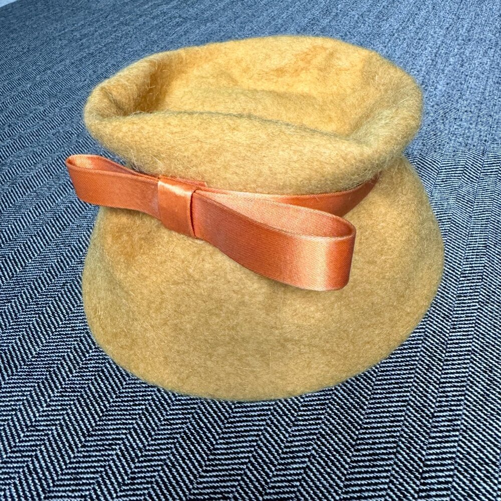 Wool Hat w/Bow Vintage Henry Pollack Small 21.5 Inches - Picture 10 of 16